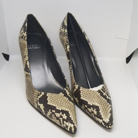 New Stuart Weitzman embossed reptile skin heels